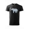 Tricou imprimat Elephant Blue Ornament, pentru barbati, negru, 100% bumbac