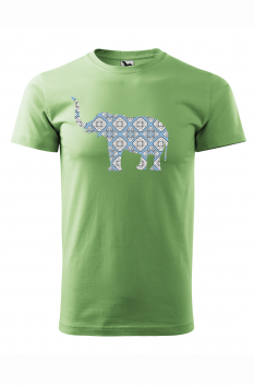Tricou imprimat Elephant Blue Ornament, pentru barbati, verde iarba, 100% bumbac