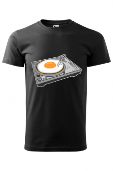 Tricou imprimat Egg Scratch, pentru barbati, negru, 100% bumbac
