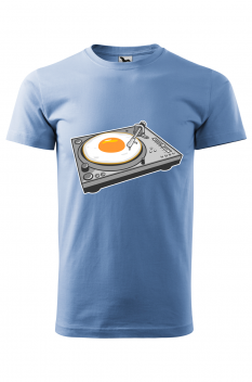 Tricou imprimat Egg Scratch, pentru barbati, albastru deschis, 100% bumbac
