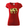 Tricou imprimat Elephant Forest, pentru femei, rosu, 100% bumbac