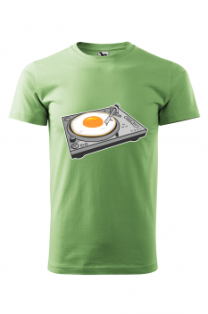 Tricou imprimat Egg Scratch, pentru barbati, verde iarba, 100% bumbac