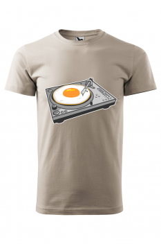 Tricou imprimat Egg Scratch, pentru barbati, gri ice, 100% bumbac