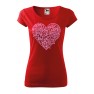 Tricou imprimat Electric Love, pentru femei, rosu, 100% bumbac
