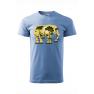 Tricou imprimat Elephant Forest, pentru barbati, albastru deschis, 100% bumbac