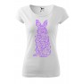 Tricou imprimat Electric Rabbit, pentru femei, alb, 100% bumbac