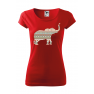 Tricou imprimat Elephant Ornament, pentru femei, rosu, 100% bumbac