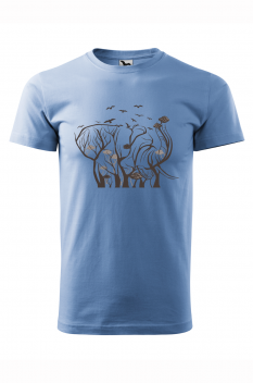 Tricou imprimat Elephant Tree, pentru barbati, albastru deschis, 100% bumbac