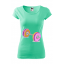 Tricou imprimat Donut Barbell, pentru femei, verde menta, 100% bumbac