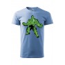 Tricou imprimat Green Monster, pentru barbati, albastru deschis, 100% bumbac