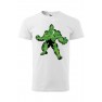 Tricou imprimat Green Monster, pentru barbati, alb, 100% bumbac