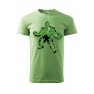 Tricou imprimat Green Monster, pentru barbati, verde iarba, 100% bumbac