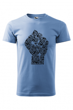 Tricou personalizat Hand of Revolution, pentru barbati, albastru deschis, 100% bumbac