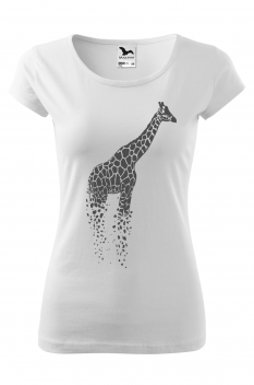 Tricou imprimat Giraffe, pentru femei, alb, 100% bumbac