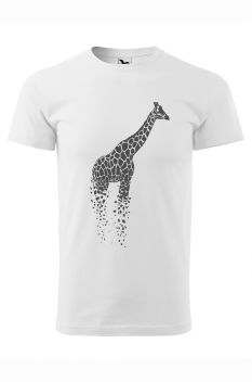 Tricou imprimat Giraffe, pentru barbati, alb, 100% bumbac