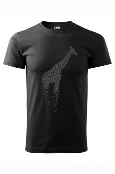 Tricou imprimat Giraffe, pentru barbati, negru, 100% bumbac