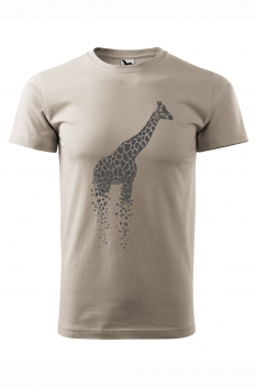 Tricou imprimat Giraffe, pentru barbati, gri ice, 100% bumbac