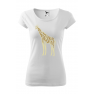 Tricou imprimat Giraffe Nature, pentru femei, alb, 100% bumbac