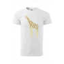 Tricou imprimat Giraffe Nature, pentru barbati, alb, 100% bumbac