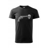 Tricou imprimat Gun Skull, pentru barbati, negru, 100% bumbac