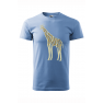 Tricou imprimat Giraffe Nature, pentru barbati, albastru deschis, 100% bumbac