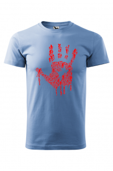 Tricou personalizat Hand of Zombies, pentru barbati, albastru deschis, 100% bumbac