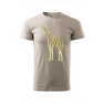 Tricou imprimat Giraffe Nature, pentru barbati, gri ice, 100% bumbac