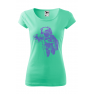 Tricou imprimat Flying Astronaut, pentru femei, verde menta, 100% bumbac