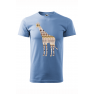 Tricou imprimat Giraffe Ornament, pentru barbati, albastru deschis, 100% bumbac