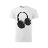 Tricou personalizat Headphone Biscuits, pentru barbati, alb, 100% bumbac