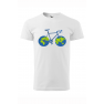 Tricou imprimat Globe Bicycle, pentru barbati, alb, 100% bumbac