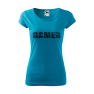 Tricou imprimat Gamer, pentru femei, turcoaz, 100% bumbac