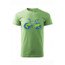 Tricou imprimat Globe Bicycle, pentru barbati, verde iarba, 100% bumbac