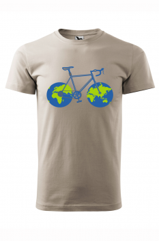 Tricou imprimat Globe Bicycle, pentru barbati, gri ice, 100% bumbac