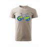 Tricou imprimat Globe Bicycle, pentru barbati, gri ice, 100% bumbac
