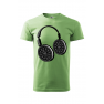 Tricou personalizat Headphone Biscuits, pentru barbati, verde iarba, 100% bumbac