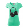 Tricou personalizat Headphone Biscuits, pentru femei, verde menta, 100% bumbac