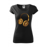 Tricou personalizat Headphone Donut, pentru femei, negru, 100% bumbac