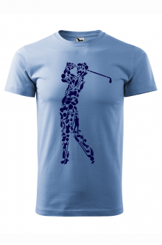 Tricou imprimat Golf Player, pentru barbati, albastru deschis, 100% bumbac