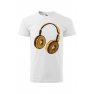 Tricou personalizat Headphone Donut, pentru barbati, alb, 100% bumbac