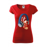 Tricou personalizat Heart Music, pentru femei, rosu, 100% bumbac