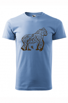 Tricou imprimat Gorilla Tree, pentru barbati, albastru deschis, 100% bumbac