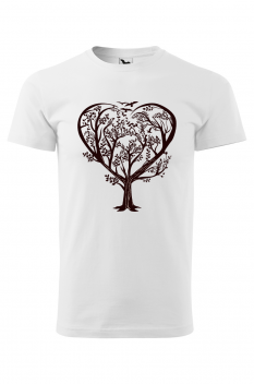 Tricou personalizat Heart Tree, pentru barbati, alb, 100% bumbac