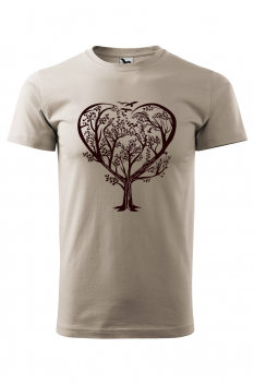 Tricou personalizat Heart Tree, pentru barbati, gri ice, 100% bumbac