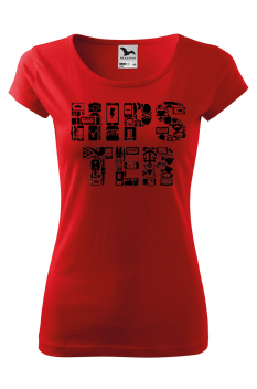 Tricou personalizat Hipster, pentru femei, rosu, 100% bumbac