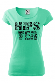 Tricou personalizat Hipster, pentru femei, verde menta, 100% bumbac