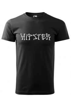 Tricou personalizat Hipster Bones, pentru barbati, negru, 100% bumbac