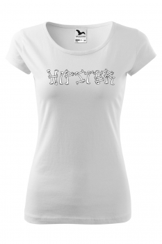 Tricou personalizat Hipster Bones, pentru femei, alb, 100% bumbac