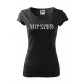Tricou personalizat Hipster Bones, pentru femei, negru, 100% bumbac