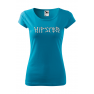 Tricou personalizat Hipster Bones, pentru femei, turcoaz, 100% bumbac